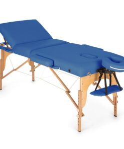 KLARFIT MT 500, masszázságy, 210 cm, 200 kg, összecsukható, finom felület, táska, kék