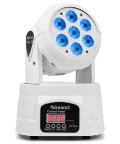 Beamz MHL-74 Moving Head forgófejes fényeffekt, 7 x 10 W, DMX, RGBW, fehér