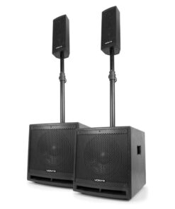 Vonyx VX1000BT 2.2-es aktív hangfal készlet, 1000 W, 10"-es mélynyomó, BT, USB, SD, MIC, AUX