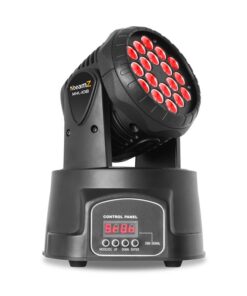 Beamz MHL, Moving Head Wash, 18 x 3 W, RGB DMX, fekete