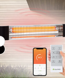 Blumfeldt Smartwave, infravörös hősugárzó, 2400 W, széncső, WiFi,  alkalmazás, fehér