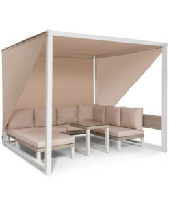 Blumfeldt Havana, pavilon & Lounge-Set, 270x230x270cm, 4 duplaülés, fehér