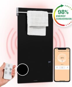 Klarstein Hot Spot Crystal Spotless Smart, infravörös hősugárzó, 750 W, alkalmazás, fekete