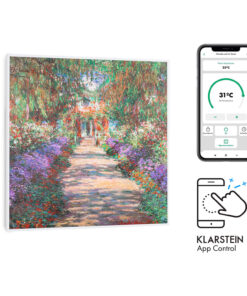 Klarstein Wonderwall Air Art Smart, infravörös hősugárzó, 60 x 60 cm, 350 W, alkalmazás, kerti út