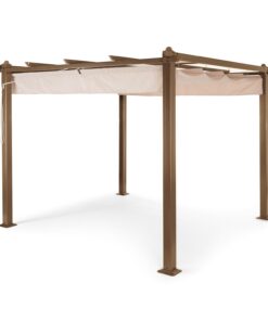 Blumfeldt Pantheon Rust, pergola, négyzet alakú alumínium cső, 3 × 3 m, 4 sarokoszlop, vízálló