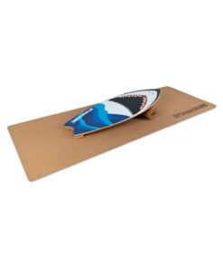 BoarderKING Indoorboard Wave, egyensúlyozó deszka, alátét, henger, fa / parafa
