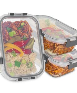 Klarstein Glaswerk Jardine, ételhordozó, 3 darabos készlet, 1 kamra, 1040 ml, boroszilikát üveg, fedél