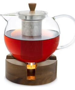 Klarstein Sencha, formatervezett teáskancsó, Oolong fa melegítővel, 1,3 L, behelyezhető szűrő