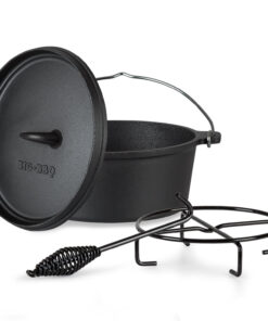 Klarstein Galloway, öntöttvas edény, 3.3 barbecue edény, öntöttvas, hőkezelt, S/3,1 l méret