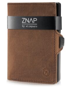 Slimpuro ZNAP, vékony pénztárca, 8 kártya, érme rekesz, 8,9 x 1,5 x 6,3 cm (SZ x M x M), RFID védelem