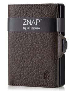 Slimpuro ZNAP, vékony pénztárca, 8 kártya, érmetartó, 8,9 x 1,5 x 6,3 cm (SZ x M x M), RFID védelem