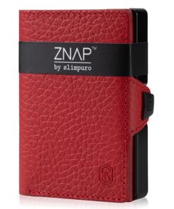 Slimpuro ZNAP, vékony pénztárca, 12 kártya, érmetartó, 8,9 x 1,8 x 6,3 cm (SZ x M x M), RFID védelem