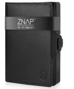 Slimpuro ZNAP, vékony pénztárca, 8 kártya, érmetartó, 8,9 x 1,5 x 6,3 cm (SZ x M x M), RFID védelem