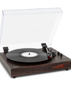 Auna auna TT-Classic Chrono, lemezjátszó, porvédő, Bluetooth, mellékelve hangszórók, 33/45/78 fordulat/perc