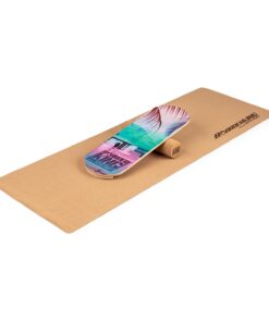 BoarderKING Indoorboard Classic, egyensúlyozó deszka, alátét, henger, fa / parafa, piros