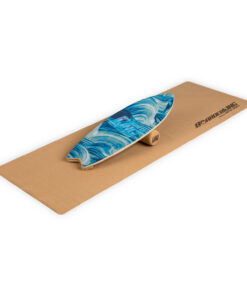 BoarderKING Indoorboard Wave, egyensúlyozó deszka, alátét, henger, fa / parafa