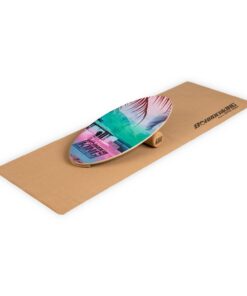BoarderKING Indoorboard Allrounder, egyensúlyozó deszka, alátét, henger, fa / parafa