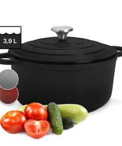 Klarstein Podolica, tepsi, 3,9 L, öntöttvas, zománcozott, kerek, fogantyúk