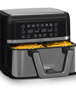Klarstein VitaFry Duo Elegance, forrólevegős fritőz, 2850 W, 9 l, 2 főzőzóna, 6 program