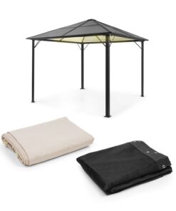 Blumfeldt Pantheon Solid Sky Ambient Solar, pavilon, szúnyogháló, 3 x 3 m, napelemes világítás