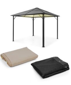 Blumfeldt Pantheon Solid Sky Ambient Solar, pavilon, szúnyogháló, 3 x 3 m, napelemes világítás
