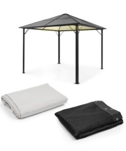 Blumfeldt Pantheon Solid Sky Ambient Solar, pavilon, szúnyogháló, 3 x 3 m, napelemes világítás