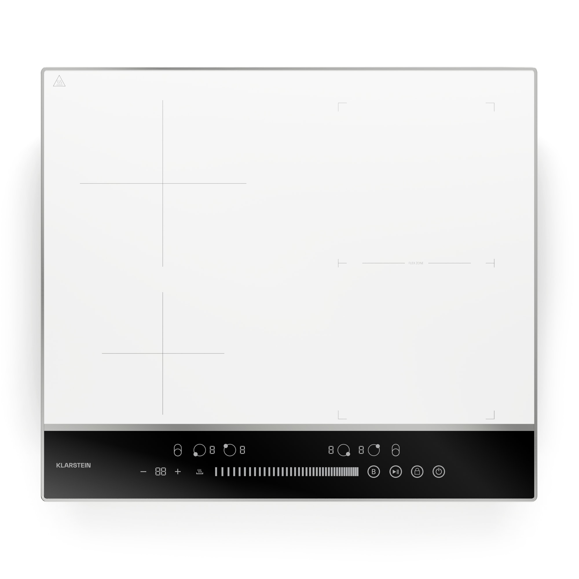Klarstein DualTone Hybrid indukciós főzőlap, Flex Zone, LED kijelző, Csúszka vezérlés, 7200 W