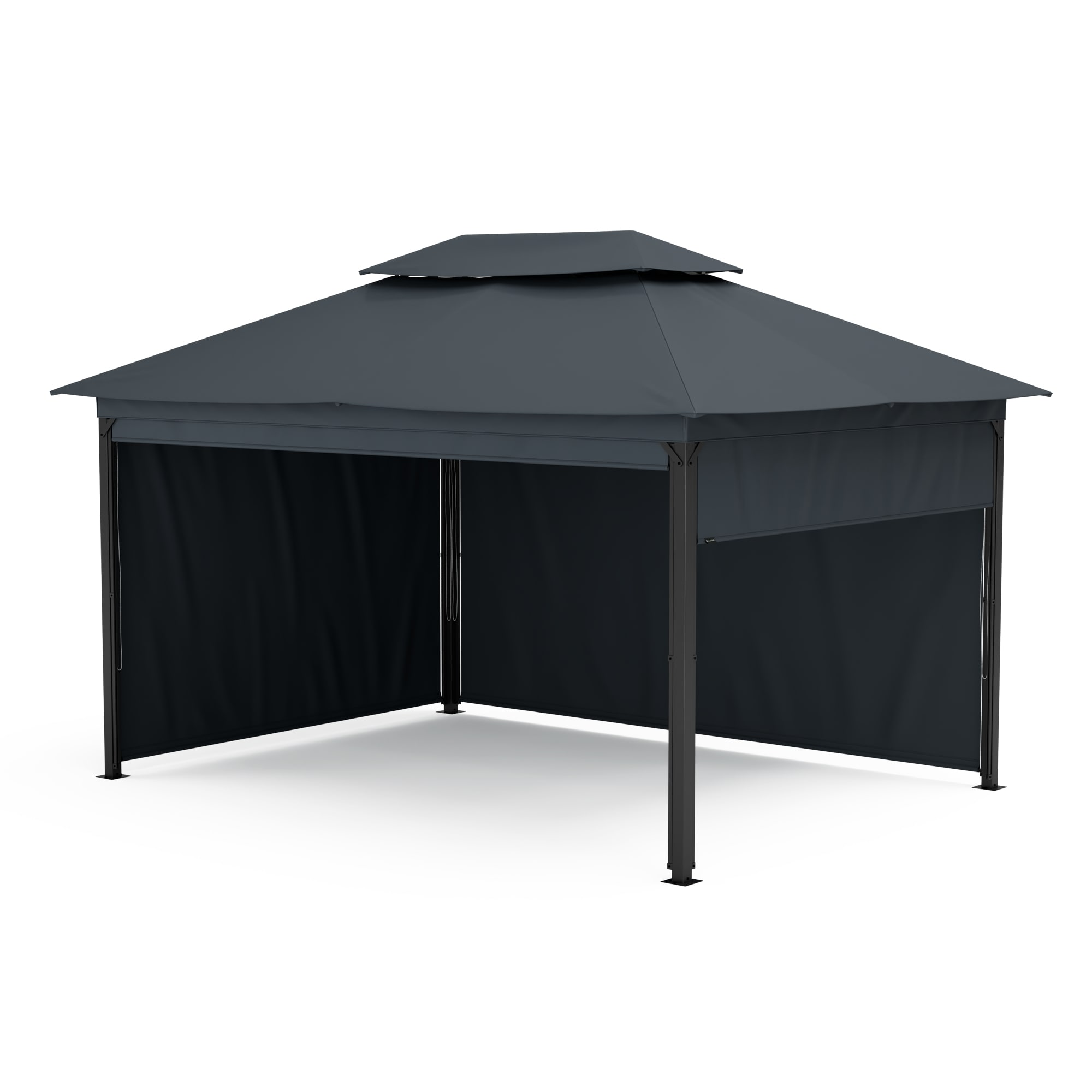 Blumfeldt Grandezza Cortina kerti pavilon 3x4 m, időjárásálló, porfestett, oldalsó redőnyök