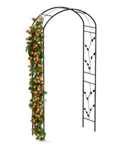 Blumfeldt FloraBelle Arch rózsaszín boltív, dekoratív levélminták, időjárásálló, segédeszköz kúszónövényekhez
