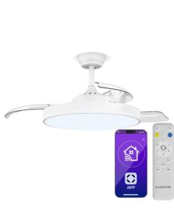 Klarstein AirFold, Okos mennyezeti ventilátor, Behúzható szárnyak, Dimmelhető LED világítás, Okos