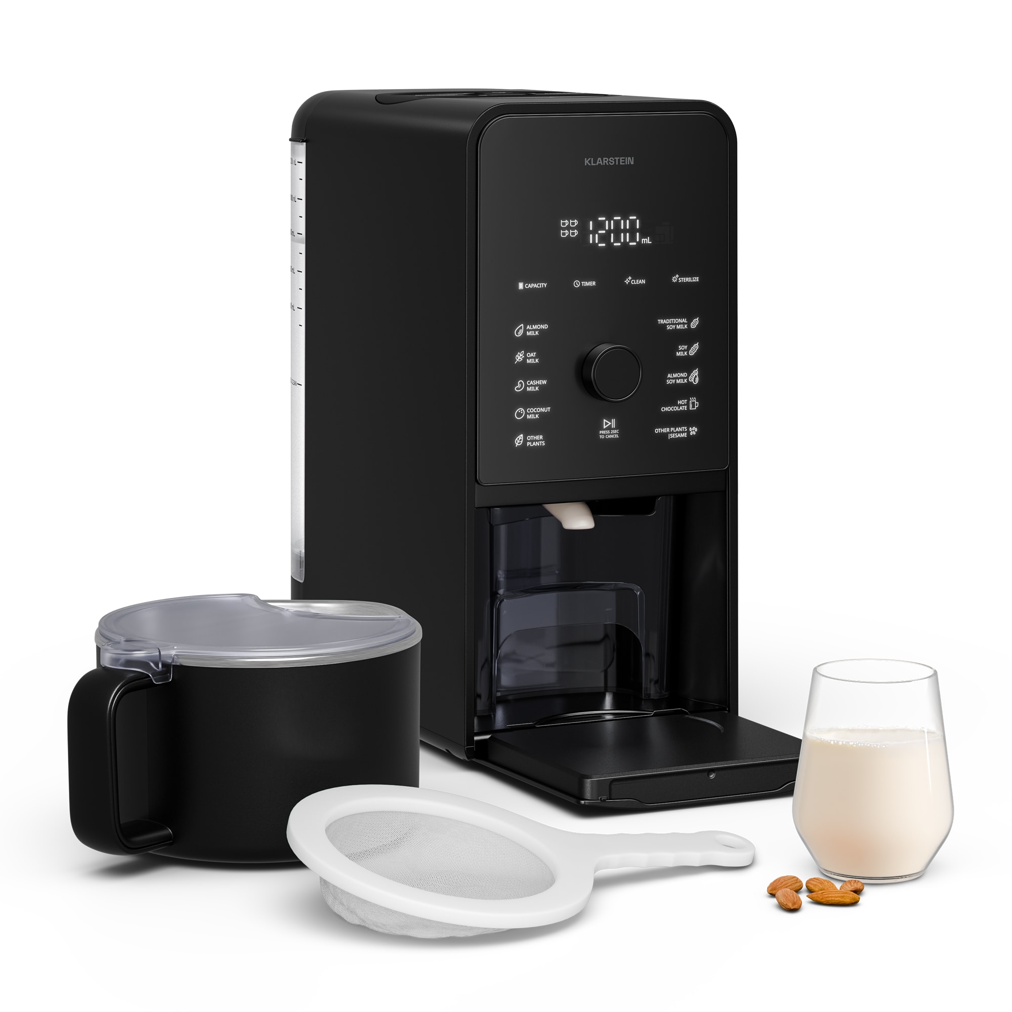 Klarstein Marcia Touch diótej készítő 1,2 liter 6 rozsdamentes acél kés 1200 W 10 + 2 program