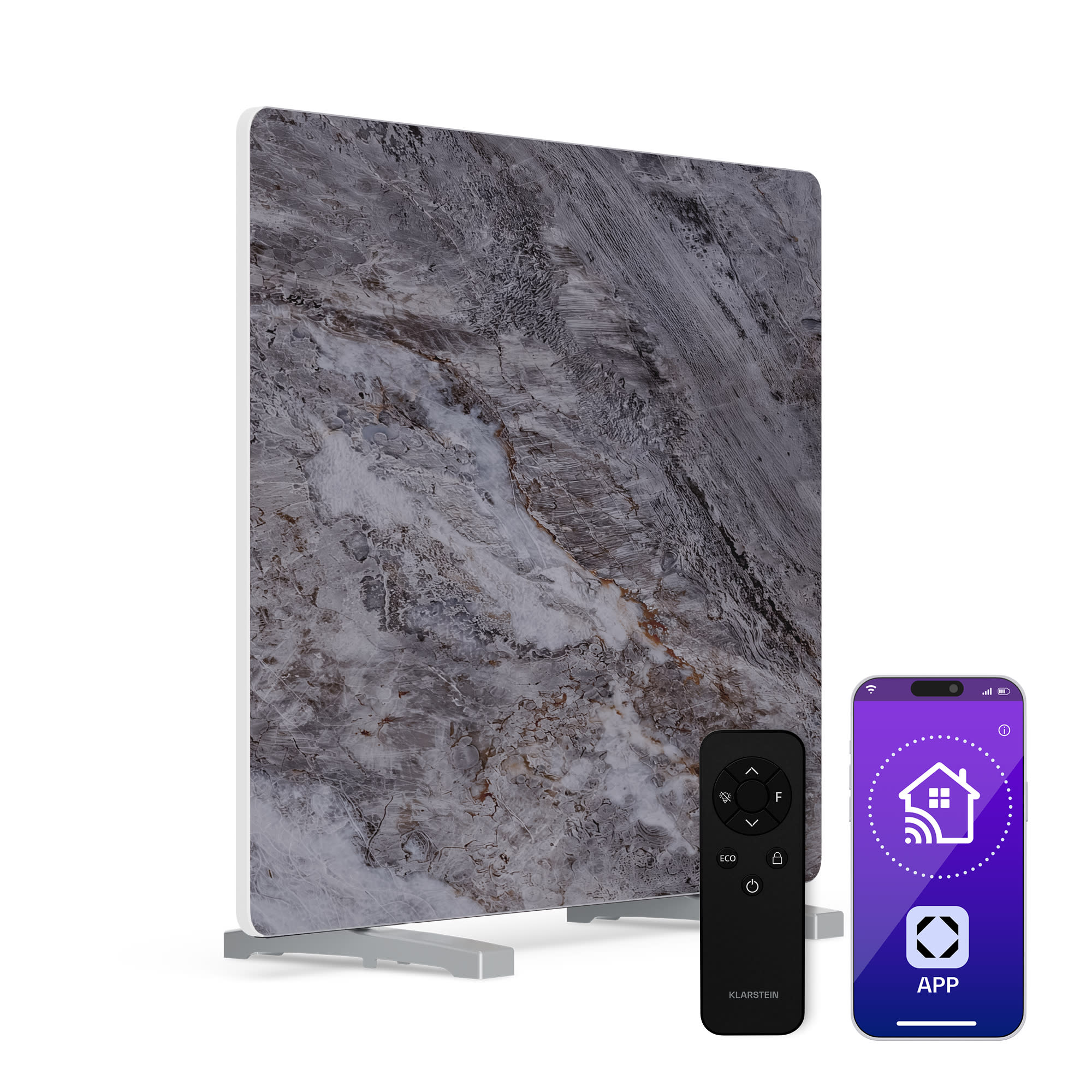 Klarstein MarmoHeat infravörös panel | 420 W | 6 - 12 m² | márvány design | 70 cm x 63 cm