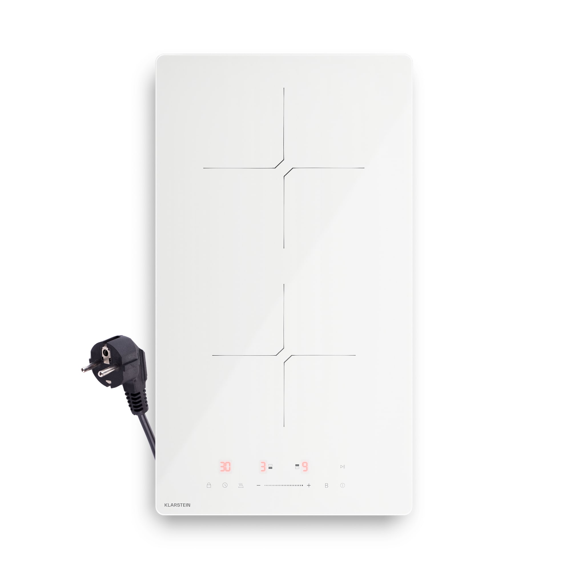 Klarstein PowerGlide indukciós főzőlap | Modern, kompakt és nagy teljesítményű | 2 főzőzóna | 3500 W | 30 cm