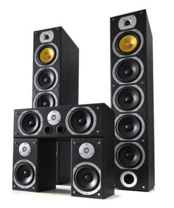 Beng V9B fekete házimozi hangfalszett, 5 darab 1240W