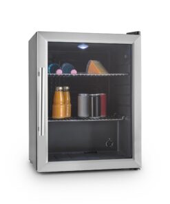 Klarstein Beersafe XL, hűtőszekrény 60 literes térfogattal, D energiahatékonysági osztály, üvegajtó, rozsdamentes acél