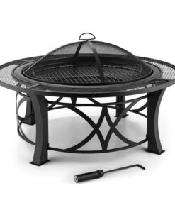 Blumfeldt Ronda, tűzrakóhely, Ø95cm, grill, szikrák elleni védelem, acél, polírozott