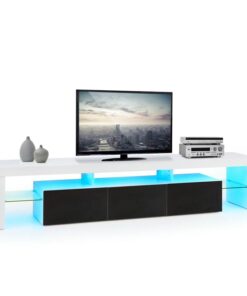 OneConcept Orlando Lowboard TV asztal, LED hangulat világítás, színváltás