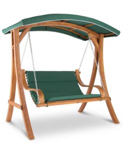Blumfeldt TAHITI, hintaágy, vörösfenyő, 110 CM, 2 személyes, tető, poliészter