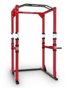 Capital Sports Tremendour, edző állvány, Power Rack otthoni edzéshez, acél, piros/fehér