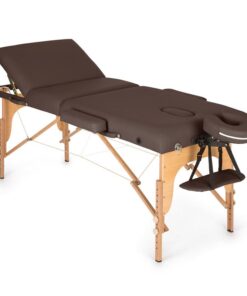 KLARFIT MT 500, masszázságy, 210 cm, 200 kg, összecsukható, finom felület, táska, barna