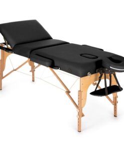 KLARFIT MT 500, masszázságy, 210 cm, 200 kg, összecsukható, finom felület, táska, fekete
