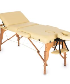 KLARFIT MT 500, masszázságy, 210 cm, 200 kg, összecsukható, finom felület, táska, bézs