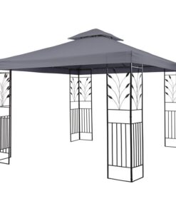 Blumfeldt Odeon Grey, sötétszürke, kerti pavilon, lugas, acél, poliészter, 3 x 3 m