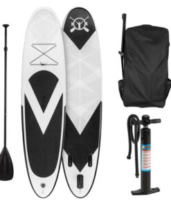 KLARFIT Spreestar, fekete-fehér, felfújható paddle board, SUP deszka, 300x10x71cm
