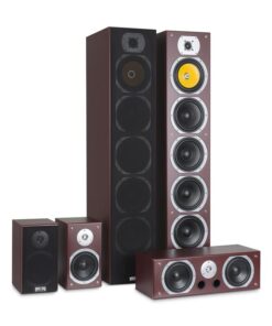 Auna V9B, surround hangfalak, 5 dobozos szett, 440 W RMS, mahagóni