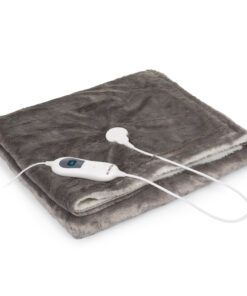 Klarstein Dr. Watson SuperSoft, melegítő takaró, 120 W, 180 x 130 cm, bolyhos plüss, bézs/szürke