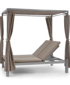 Blumfeldt Eremitage Double Sunbed, kétszemélyes napozóágy, napellenző tető, taupe