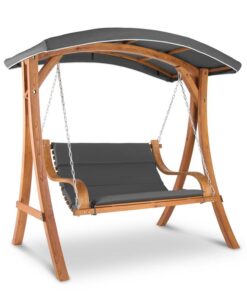 Blumfeldt Tahiti, kerti hintaágy, tetővel, 110 cm, 2 férőhelyes, masszív, szürke