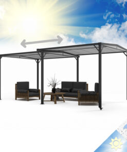 Blumfeldt Pantheon Cortina Solid Sky Expand, pavilon, 3 x 2,5 x 3 m, alumínium, antracit