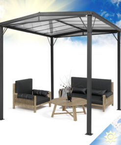 Blumfeldt Pantheon Solid Sky Flat, pergola, tető, 3 x 3 m, polikarbonát, szürke